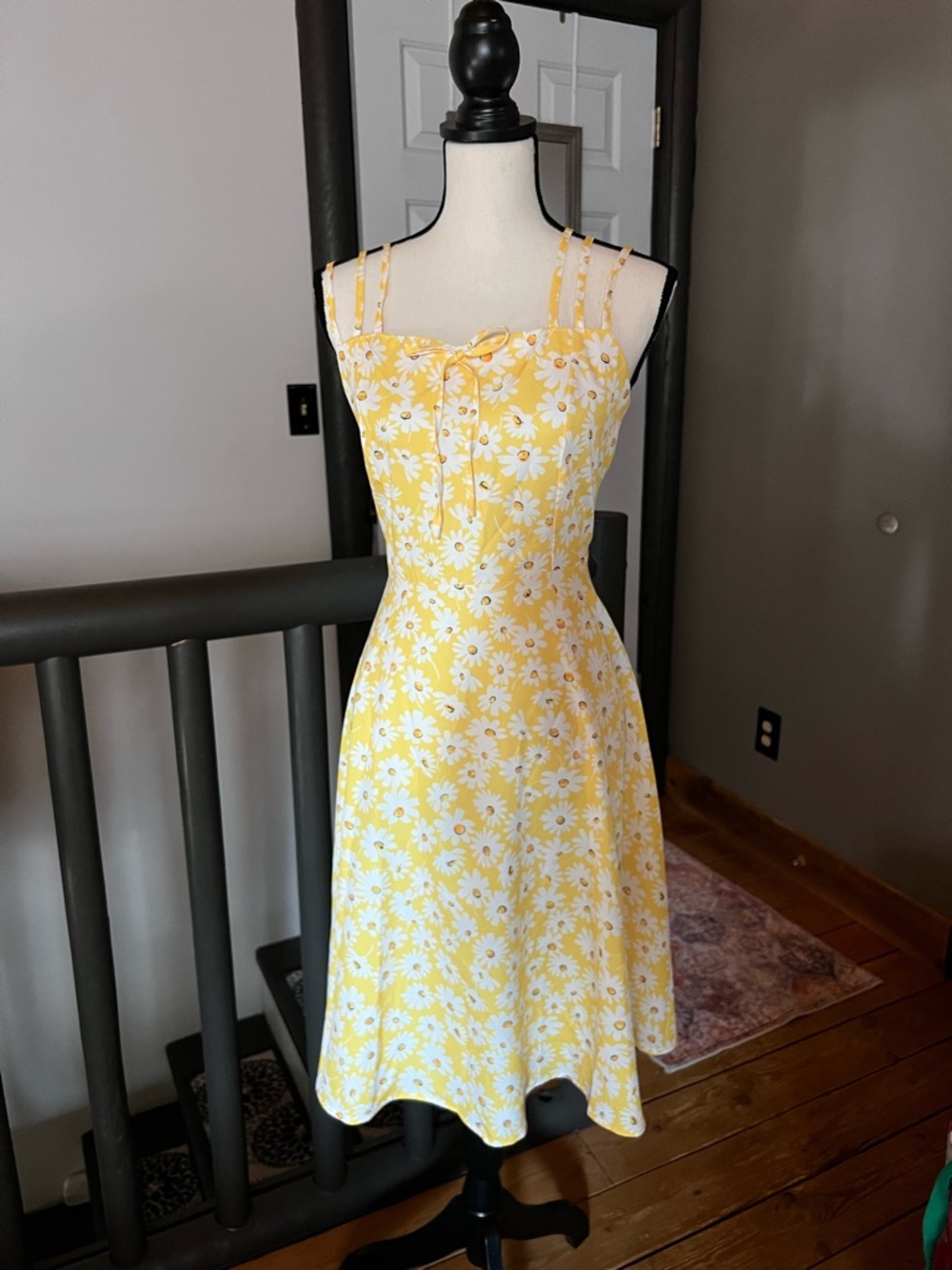 SHEIN Size Small Yellow Daisy Sundress with Spaghetti Straps